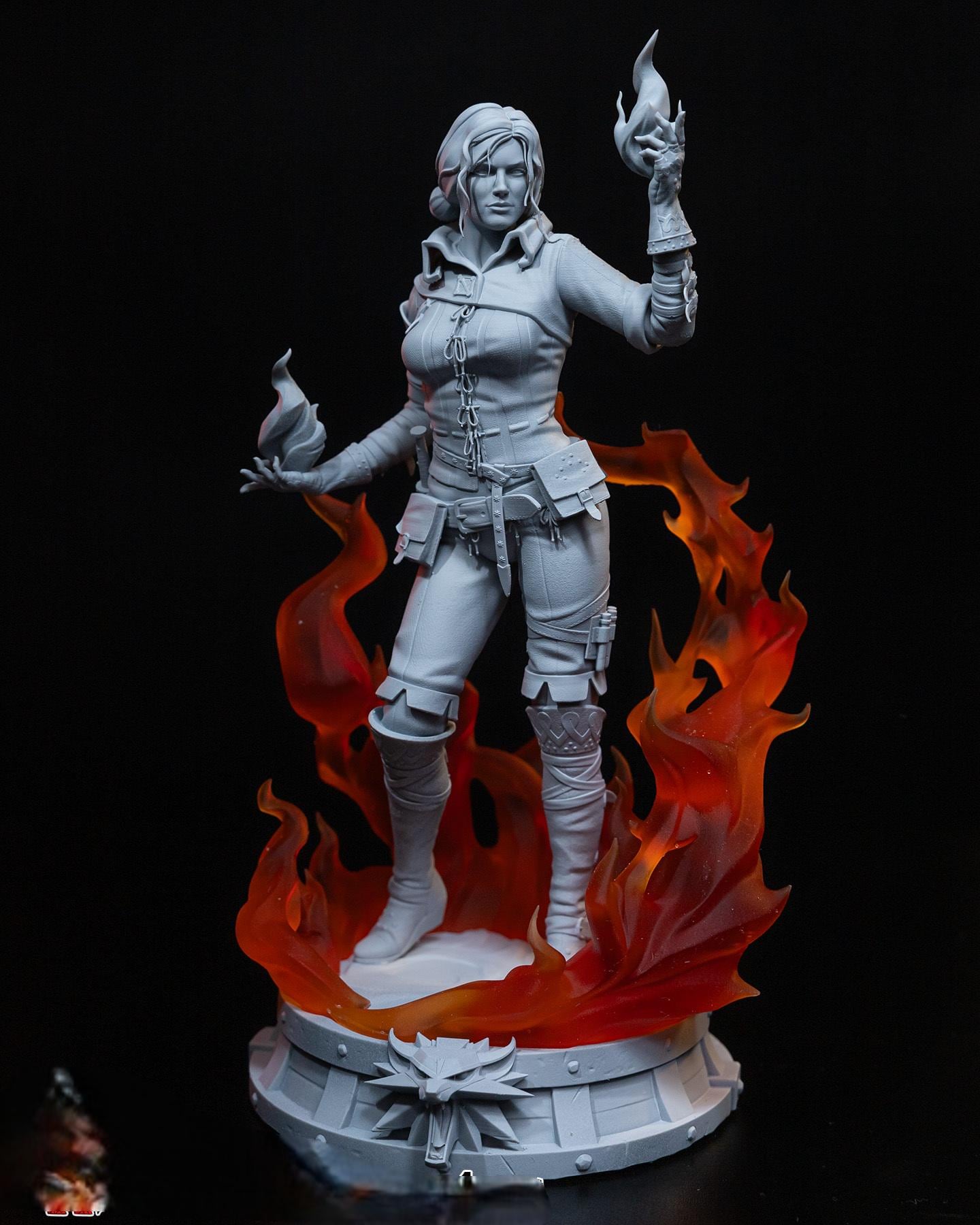 Triss Merigold with flame painted | Action figure inspired by The witcher