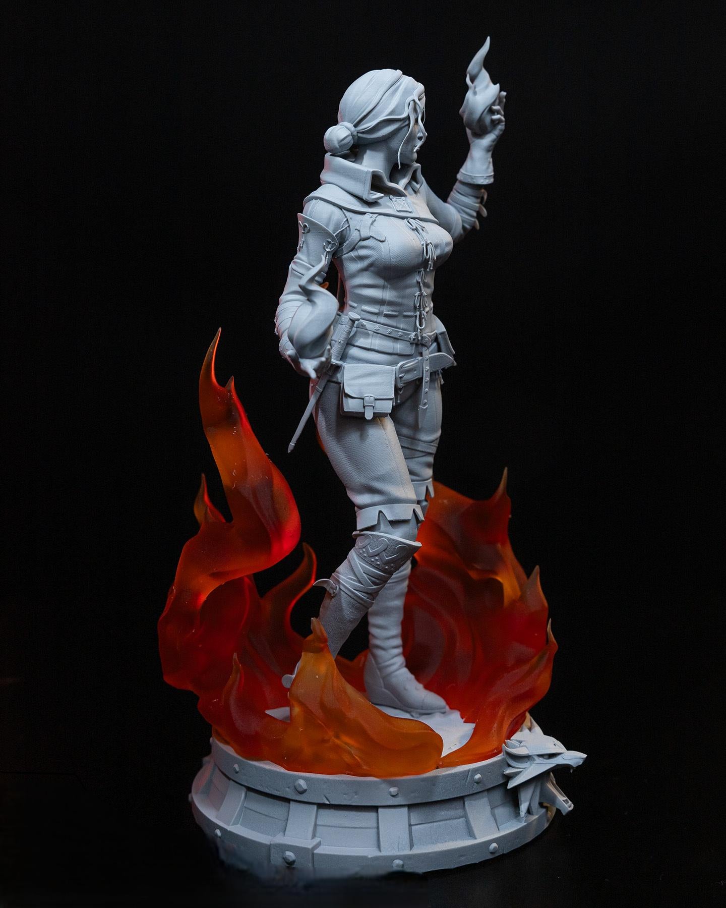 Triss Merigold with flame painted | Action figure inspired by The witcher