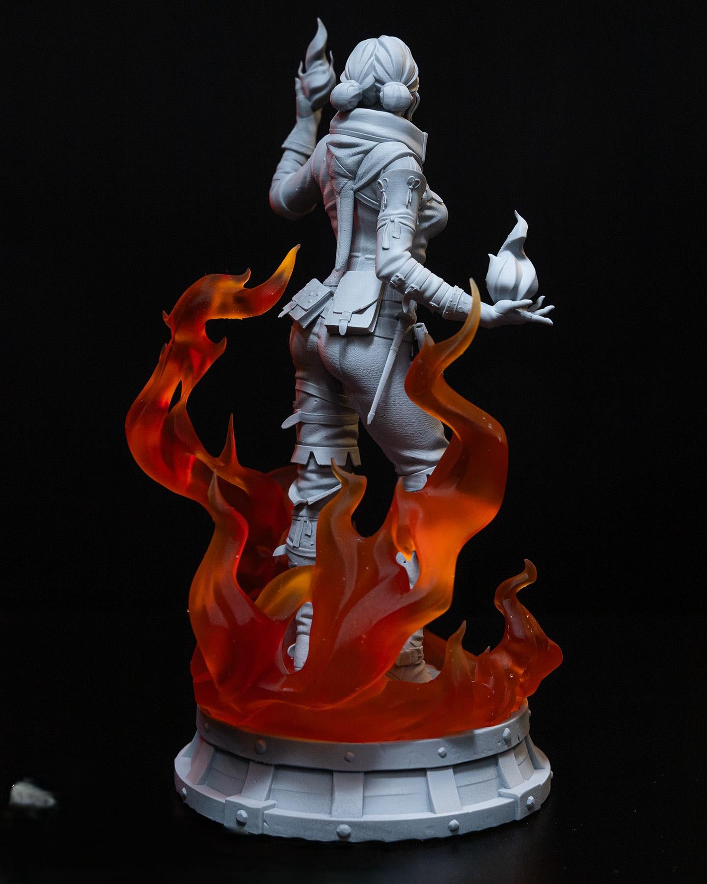 Triss Merigold with flame painted | Action figure inspired by The witcher