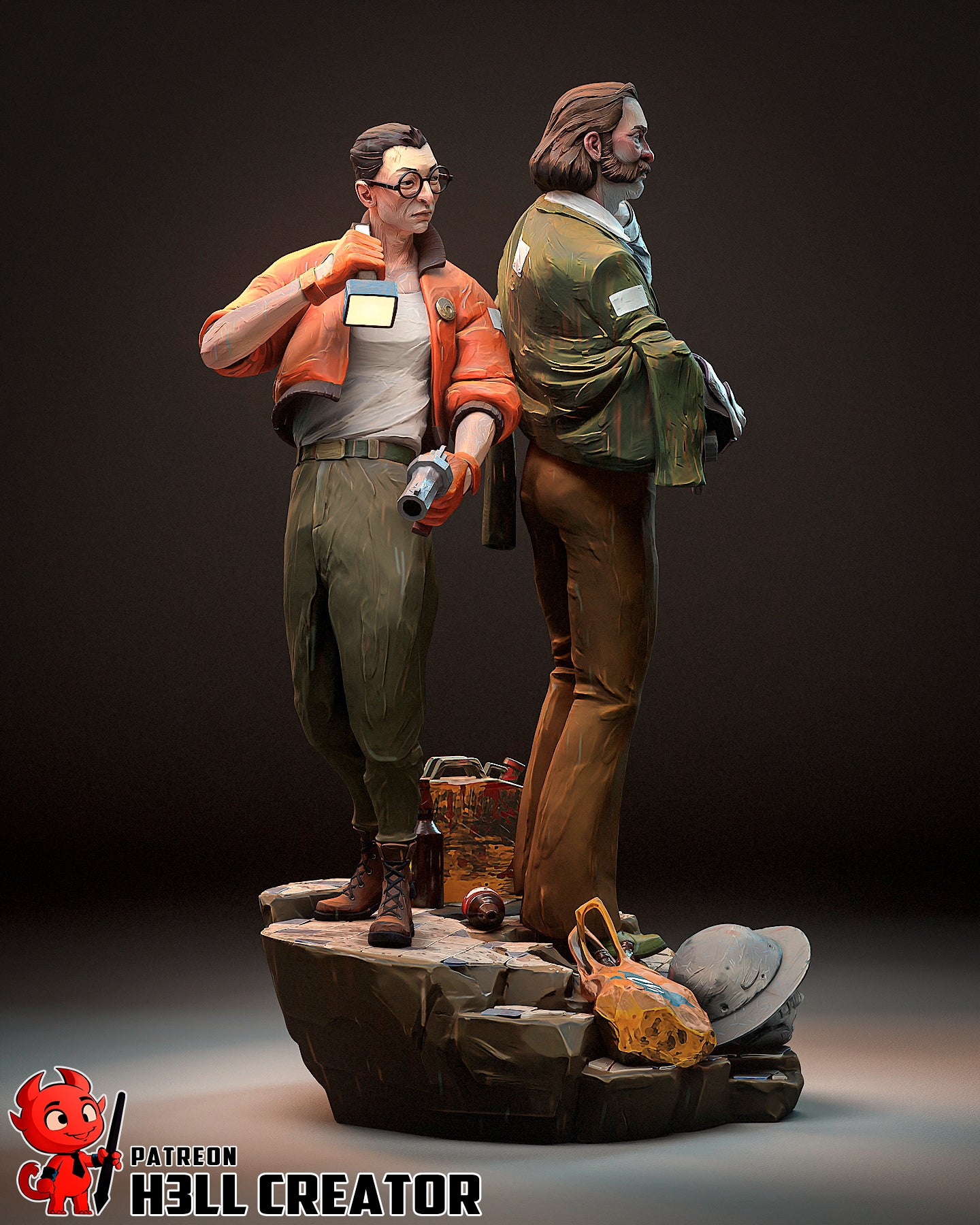 Harry and Kim figure | figure inspired by Disco Elysium